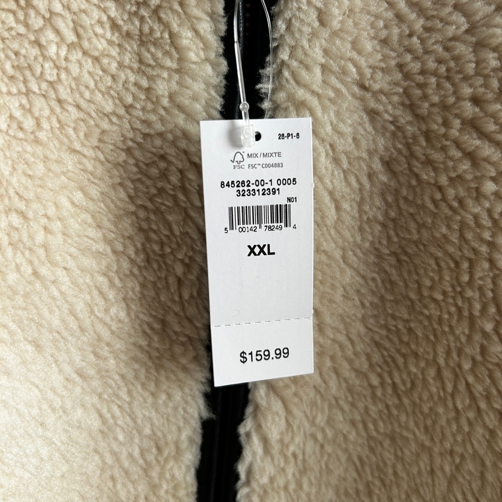 GAP Beige Sherpa Jacket with Black Trim - Picture 4 of 4